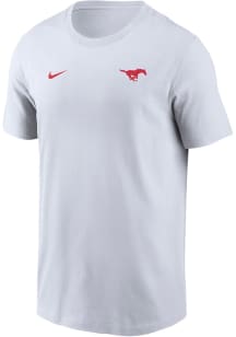 Nike SMU Mustangs White Flat Name Mascot Legend Short Sleeve T Shirt