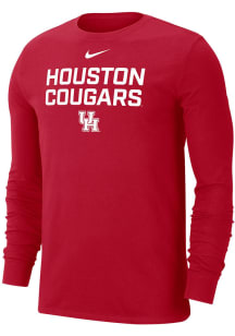 Nike Houston Cougars Red Flat Name Mascot Dri-FIT Long Sleeve T Shirt