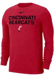Nike Cincinnati Bearcats Red Flat Name Mascot Dri-FIT Long Sleeve T Shirt