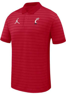 Nike Cincinnati Bearcats Mens Red Primary Team Logo Victory Jordan Short Sleeve Polo