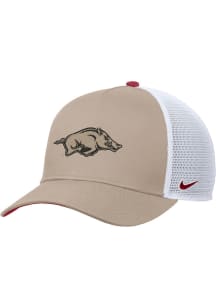 Nike Arkansas Razorbacks Rise Pinch Panel Meshback Adjustable Hat - Khaki