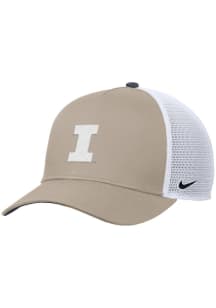 Nike Illinois Fighting Illini Rise Pinch Panel Meshback Adjustable Hat - Khaki