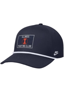 Nike Illinois Fighting Illini Rise Pinch Panel Adjustable Hat - Navy Blue