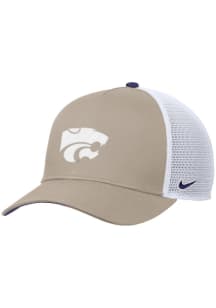 Nike K-State Wildcats Rise Pinch Panel Meshback Adjustable Hat - Khaki