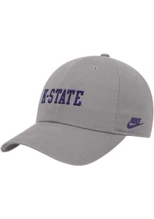 Nike K-State Wildcats Club Cap Unstructured ADJ (team wordmark) Adjustable Hat - Grey