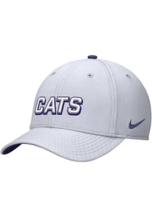 Nike K-State Wildcats Mens White Rise Structured Swoosh Flex Flex Hat