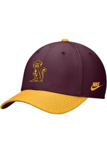 Nike Minnesota Golden Gophers Mens Maroon Rise Structured Swoosh Flex (colorblock) Flex Hat
