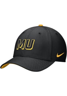 Nike Missouri Tigers Mens Black Rise Structured Swoosh Flex Flex Hat