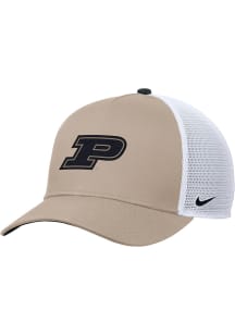 Nike Purdue Boilermakers Rise Pinch Panel Meshback Adjustable Hat - Khaki
