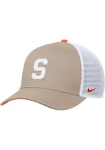 Nike Syracuse Orange Rise Pinch Panel Meshback Adjustable Hat - Khaki
