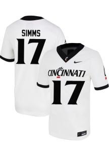 Brian Simms  Nike Cincinnati Bearcats White NIL Game Name And Number Football Jersey