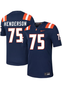 Brandon Henderson  Nike Illinois Fighting Illini Navy Blue NIL Game Name And Number Football Jerse..