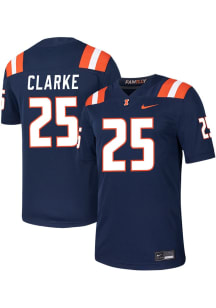 Jaheim Clarke  Nike Illinois Fighting Illini Navy Blue NIL Game Name And Number Football Jersey