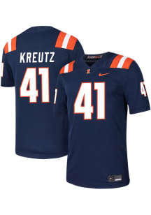 James Kreutz  Nike Illinois Fighting Illini Navy Blue NIL Game Name And Number Football Jersey