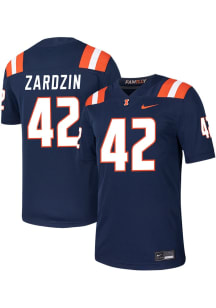 Luke Zardzin  Nike Illinois Fighting Illini Navy Blue NIL Game Name And Number Football Jersey