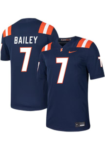 Matthew Bailey  Nike Illinois Fighting Illini Navy Blue NIL Game Name And Number Football Jersey