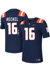 Tanner Heckel  Nike Illinois Fighting Illini Navy Blue NIL Game Name And Number Football Jersey