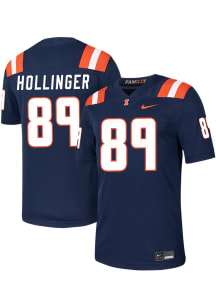 Tanner Hollinger  Nike Illinois Fighting Illini Navy Blue NIL Game Name And Number Football Jersey