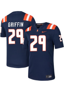TJ Griffin  Nike Illinois Fighting Illini Navy Blue NIL Game Name And Number Football Jersey