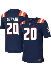 Tyler Strain  Nike Illinois Fighting Illini Navy Blue NIL Game Name And Number Football Jersey