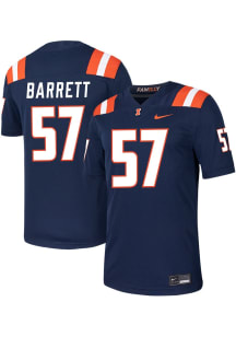 Zach Barrett  Nike Illinois Fighting Illini Navy Blue NIL Game Name And Number Football Jersey