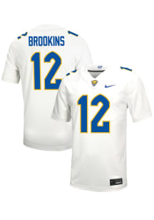 Cruce Brookins   Pitt Panthers White Football Name And Number Football Jersey
