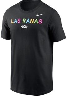 Nike TCU Horned Frogs Black Football Las Ranas Short Sleeve T Shirt