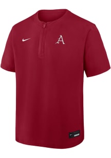 Nike Arkansas Razorbacks Mens Cardinal Baseball Windshirt Short Sleeve Jacket