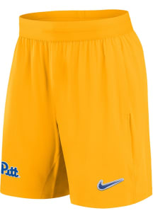 Nike Pitt Panthers Mens Gold Primary Logo DriFIT Woven Shorts