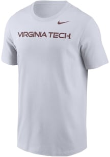 Nike Virginia Tech Hokies White Core Wordmark Short Sleeve T Shirt