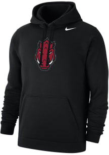 Nike Arkansas Razorbacks Mens Black Alt Mascot Club Fleece Long Sleeve Hoodie