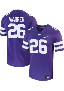 Cooper Warren  Nike K-State Wildcats Purple NIL Game Football Jersey