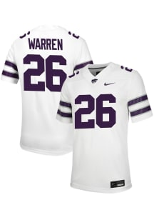 Cooper Warren  Nike K-State Wildcats White NIL Game Football Jersey