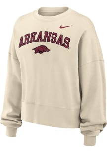 Nike Arkansas Razorbacks Womens Natural Phoenix Crew Sweatshirt