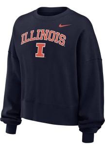 Nike Illinois Fighting Illini Womens Navy Blue Phoenix Crew Sweatshirt