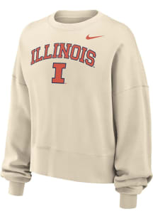 Nike Illinois Fighting Illini Womens Natural Phoenix Crew Sweatshirt