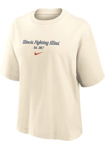 Nike Illinois Fighting Illini Womens Natural Boxy Short Sleeve T-Shirt