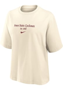 Nike Iowa State Cyclones Womens Natural Boxy Short Sleeve T-Shirt