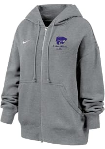 Nike K-State Wildcats Womens Grey Phoenix Long Sleeve Full Zip Jacket