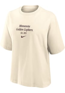 Nike Minnesota Golden Gophers Womens Natural Boxy Short Sleeve T-Shirt