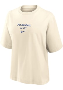 Nike Pitt Panthers Womens Natural Boxy Short Sleeve T-Shirt