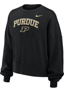 Nike Purdue Boilermakers Womens Black Phoenix Crew Sweatshirt