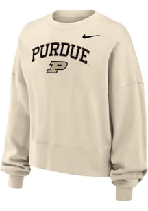 Nike Purdue Boilermakers Womens Natural Phoenix Crew Sweatshirt