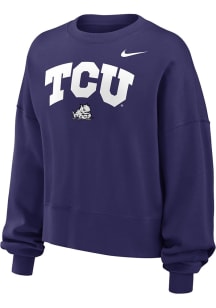 Nike TCU Horned Frogs Womens Purple Phoenix Crew Sweatshirt