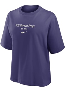 Nike TCU Horned Frogs Womens Purple Boxy Short Sleeve T-Shirt