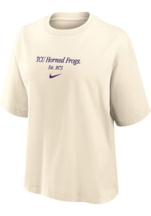 Nike TCU Horned Frogs Womens Natural Boxy Short Sleeve T-Shirt