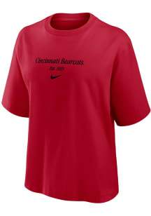 Nike Cincinnati Bearcats Womens Red Boxy Short Sleeve T-Shirt