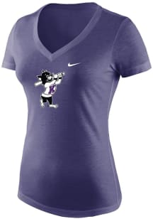Nike K-State Wildcats Womens Purple Varsity Willie Baseball Short Sleeve T-Shirt