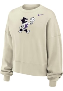 Nike K-State Wildcats Womens White Varsity Volleyball Crew Sweatshirt
