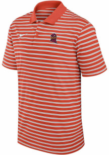 Nike Virginia Tech Hokies Mens Orange Victory Stripe Short Sleeve Polo